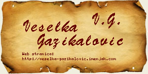 Veselka Gazikalović vizit kartica